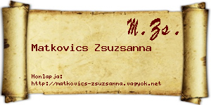 Matkovics Zsuzsanna névjegykártya